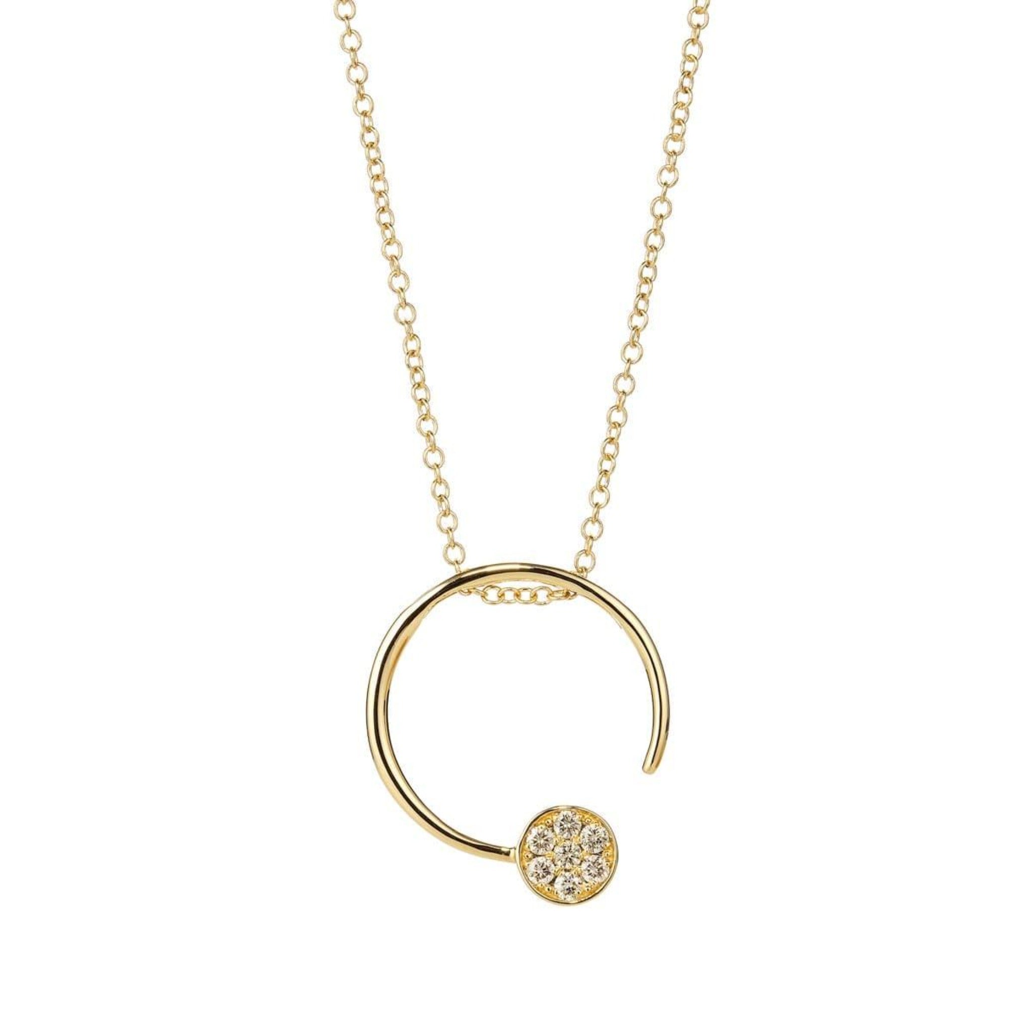 Champagne Diamond Disc Pendant | 18ct Yellow Gold - Rosendorff Diamond Jewellers